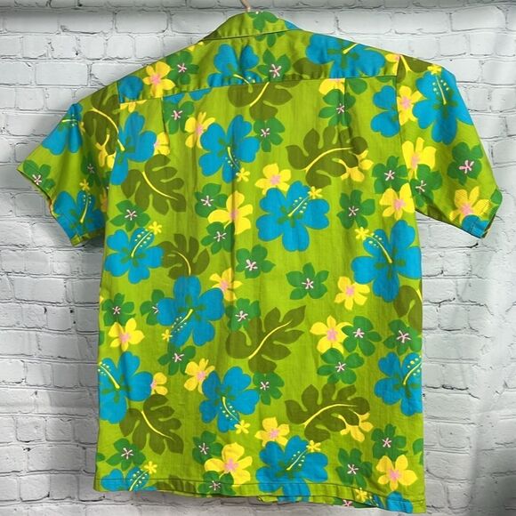 Vintage Kaikamahine Honolulu Green 60’s Tropical Hawaiian Floral Medium EUC - Picture 6 of 10
